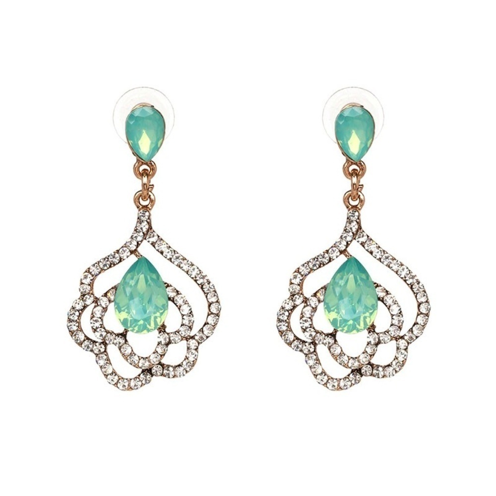 Last 1! Crystal Vintage Bridal statement Earrings